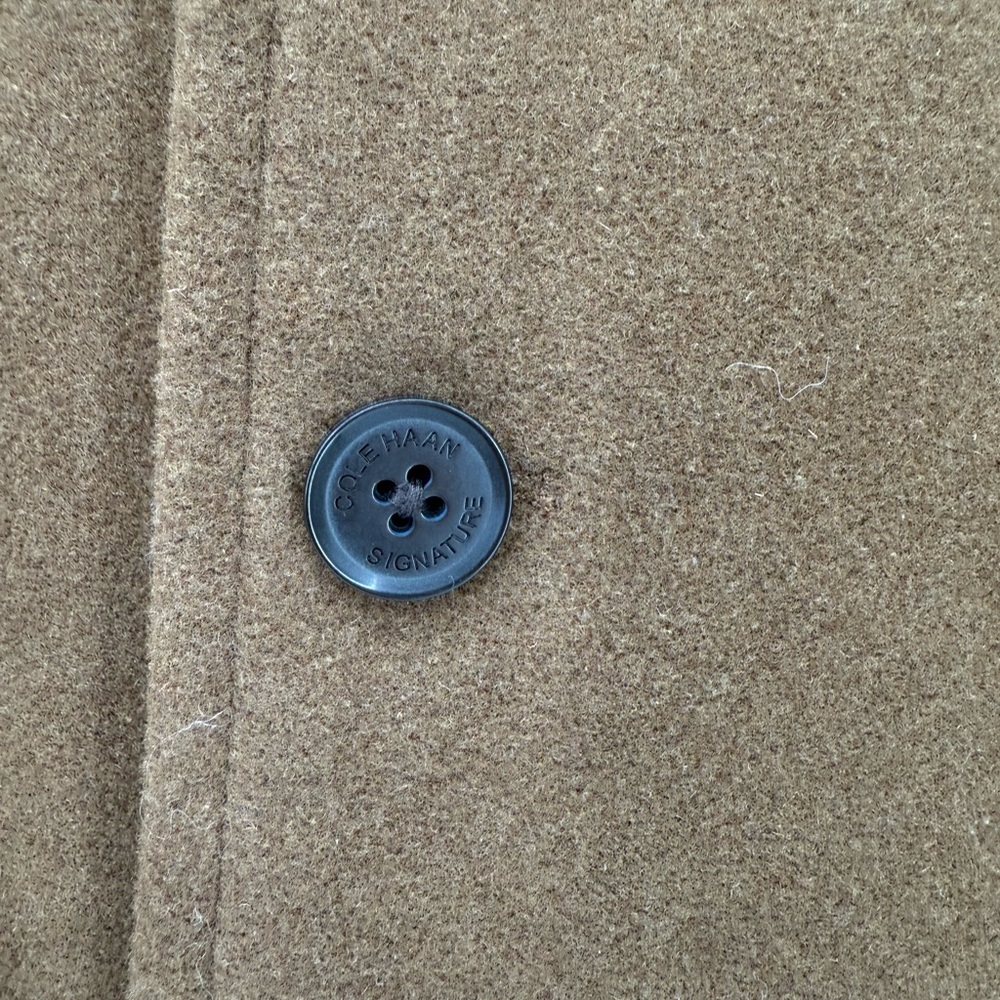 Cole Haan Signature Beige Tan Men’s Pea Coat Size Large - Picture 5 of 13